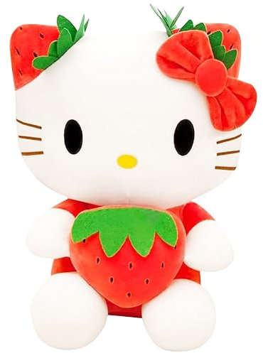 FISAPBXC KT Cat Plüschpuppen, KT Cat Plüsch Spielzeug Cartoon Charaktere Puppe Super weiches Kuscheltier Kissen Geschenk für Jungen und Mädchen Geburtstag, Weihnachten, Halloween (35cm, Rot)