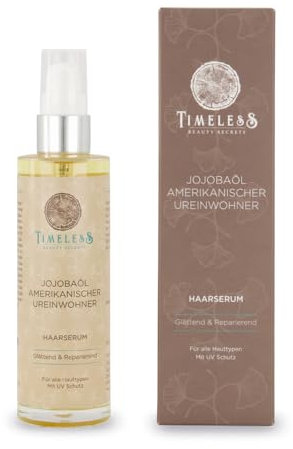 HAARSERUM JOJOBAÖL AMERIKANISCHER UREINWOHNER - Für intensive Feuchtigkeitsaufnahme, entwirrt verfilztes Haar und verleiht Glanz - Timeless Beauty Secrets