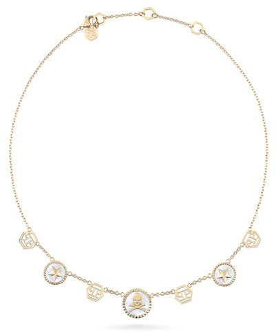 Philipp Plein Damen Kette Halskette Edelstahl IP Gold PLEIN MINI LOGO PJ2EA10NU