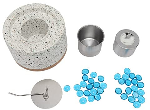 Mini Brasero à Alcool, Foyer de Table en Béton, Cheminée de Bureau Portable, Cheminée de Table Intérieure en Acier Inoxydable, pour Jardin Intérieur, Bureau, Chambres, Jardins, Terrasses