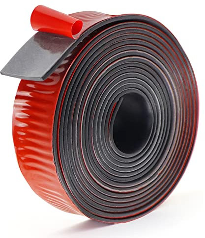 SDLDEER Bande en caoutchouc néoprène autocollante - Pour joints DIY, coussins, revêtements de sol, protection, tampons, anti-vibrations, antidérapant (25 mm (l) x 1,5 mm (D) x 6 m (L)