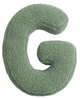 Mealini BUCHSTABENKISSEN - Buchstabe G, grün, ca 28 x 29 cm, Buntes Kissen Alphabet für Namen