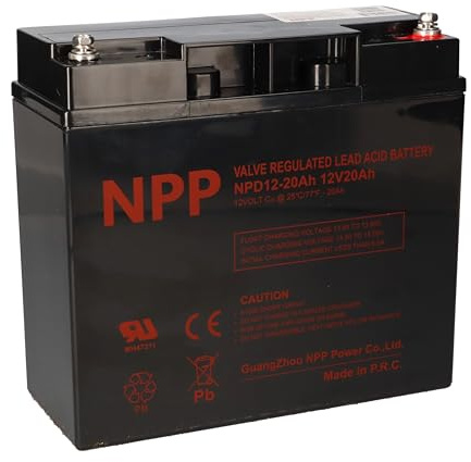 NPP AGM NPD 12-20 Batterie au plomb 12 V 20 Ah résistante aux cycles comme Kung Long WP18-12NE, Kung Long WP22-12NE, Q-Batteries 12LCP-23 – Longue durée – Sans entretien
