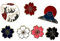 Lot de 7 broches japonaises en fleurs de cerisier - Mont Fuji - Broche vague - Fleurs de cerisier, Alliage