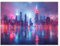 JOSUE Tableau Noir Et Blanc Art Abstrait Ville moderne Tableau Peinture Sur Toile,Rose, bleu Tableau Art Affiche Imprime Salon Chambre DéCor- 30x40cm Sans cadre