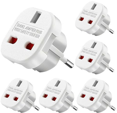 Dhqkqg Adaptateur Prise UK vers France, 6 Pièces Adaptateur de Voyage Europe Francais, Adaptateur Prise pour la Connexion d'appareils étrangers, par ex. Allemagne Espagne France Italie