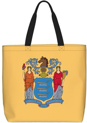 EdWal Leichte Reisetasche, Motiv: Flagge von New Jersey, lässige Umhängetasche, Handtasche, Arbeitstasche, Schwarz , Einheitsgröße