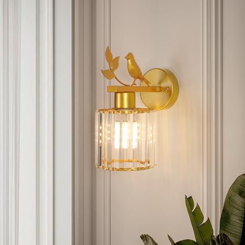 zhxinashu Wandlampe Innen - Modernes Design Vogel-Wandleuchte, E27 Wandleuchte Gold, Wandlampe Industrial für Schlafzimmer Nachttisch Wohnzimmer Korridor Flur