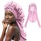 Briskorry Sommerhut Damen Satin-Haar-Haar-Haube, faltbar, extra Lange Haube für Zöpfe mit Bowknot, einlagige Schlafkappe, weiches Haar, Schlafhaube für Schwarze Frauen, große Haarhaube für Dreadlocks