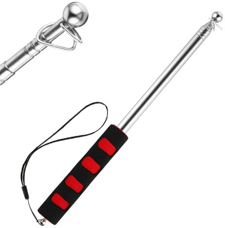 Mozeat Lens Teleskop Fahnenstange Handheld Fahnenmast Tragbar Edelstahl Ausziehbar Fahnenstange für Reise Camping Ausflüge Wettbewerbe Reiseleiter Lehrer