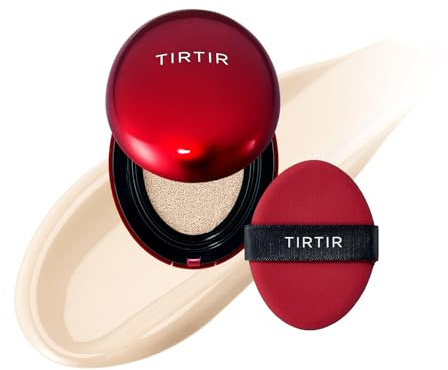 TIRTIR Mini Size Mask Fit Red Cushion Foundation, Couverture Complète, Légère, Finition Satinée Et Brillante, Couverture De Tatouage À Construire (0,15 Oz Liq.) 13N, Ivoire Clair