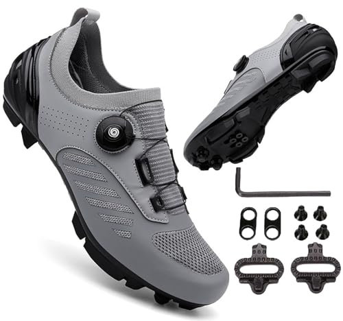Mateju Zapatilla de Ciclismo Hombre Mujer, Zapatos Bicicleta de Montaña Carretera Exterior MTB Compatibles con SPD Lock System, Unisex Adulto Ciclismo Bicicleta Estatica Interior
