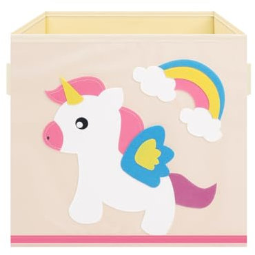 decalsweet Contenitore Giochi Bambini Grande con Maniglia, Organizzatore Pieghevole e Impermeabile in Tessuto, Cesta Giochi Bambini Salvaspazio per Camera da Letto e Salotto, Unicorno