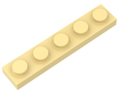Gobricks Foundation Plate 1x 5 Base Plate 50PCS Compatible with Lego GDS-90026 78329 Classic Bulk Toy MOC Color:Light Yellow