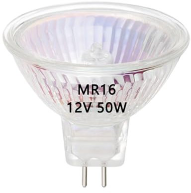 AHEVO MR16 Halogen Light Bulbs, 50W 12V, GU5.3 Bi-Pin Base MR16 Halogen Spotlight Bulbs, 2800K Warm White, Dimmable, Pack of 4