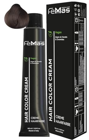 FemMas Tinte para el cabello rubio medio ultra intenso 7.00 I crema tinte para el cabello con aceite de argán, queratina y ceramidas, como coloración permanente para resultados de color brillantes y