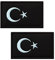 2 Stück Türkei Turkey Flagge Patch Taktische Türkisch Nationales Emblem Hook and Loop Patch Stickerei Aufnähen Applikationen Jacken,Hosen,Biker,Rucksack, Mützen,Jeans,Kleidung(Black)
