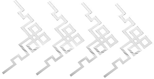 WOONEKY 4piezas Pegatinas De Espejo Autoadhesivas para Decoración De Paredes Y Muebles Bordes De Espejo Diagonal De Acrílico para Salón Dormitorio Y Baño