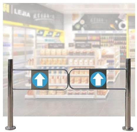 Automatisches Rückprall-Schwenktor, 1-Wege-Fußgängereingangstür, manuell 90° offen, ideal für Supermärkte, Fabriken und Parks, Gangzugangslösung (140 x 97 cm)