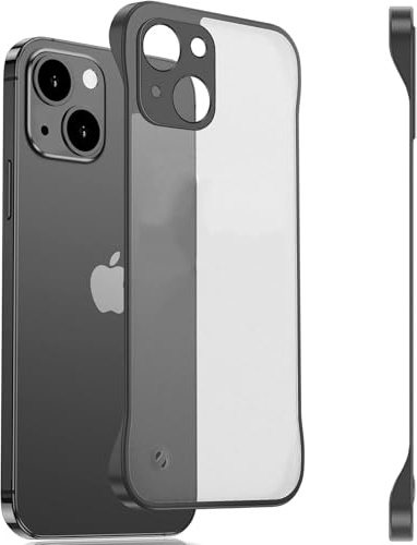 FAOMSEBS for iPhone 15 Case, Borderless Translucent Matte Black | Bare Phone Feel, Ultra Thin Lightweight, Slim Fit, Heat Dissipation and Resilient Hard PC Cover for Gaming, Commute, Party