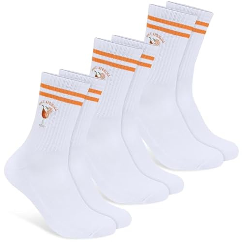 Smlper Aperol Spritz Socken,Lustige Tennissocken Damen & Herren,Aperol Kostüm Accessoires Geschenk,Statement Motiv Socken