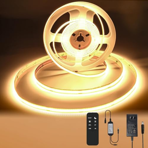 BUNACET COB LED Streifen 12M, Warmweiß 3000K Dimmbar LED Strip 24V