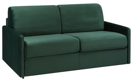 Vente-unique - Schlafsofa 3 Calife - Samt - tannengrün