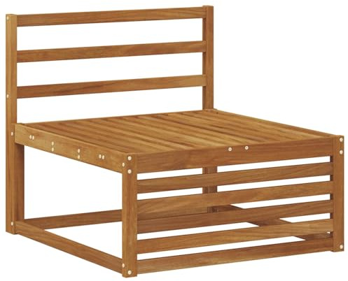 vidaXL Outdoor Mittelsofa Massivholz Akazie Natur 79 x 83 x 73 cm, Balkonmöbel, modernes Gartenmöbel, elegant im Freien, wetterfest, leicht zu reinigen, Flexibles Design