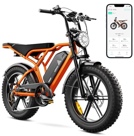 TST E Bikes Mountainbike Fatbike 20 Zoll Elektrofahrrad Herren Damen Elektro Fahrrad mit APP-Steuerung und Federung, E Fatbike 48V 15Ah/ 25Ah Batterie 250W Motor 25km/h E Fahrrad