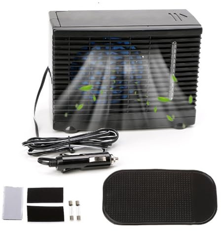 12V Climatiseur de Voiture,Climatiseur Portable Pour Voiture,Ventilateur de Voiture avec Réservoir D'eau Froide,Refroidisseurs D'air pour Bureaux,Chambres,Maisons et Voitures,Campeurs,Voyageurs (A)