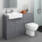 iBathUK Harper 1160 Combination Vanity Unit Furniture Set, Wash Basin Bathroom Sink, WC, BTW Toilet Pan, D Soft Close Seat with Concealed Cistern-Gloss Grey(Flat Pack)
