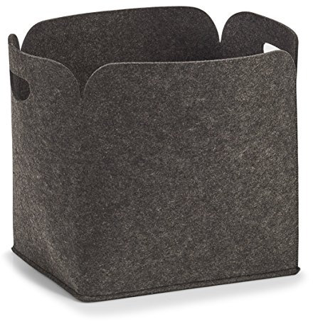 Zeller 14369 Aufbewahrungskorb, hoch, Filz, anthrazit 36 x 28 x 36 cm