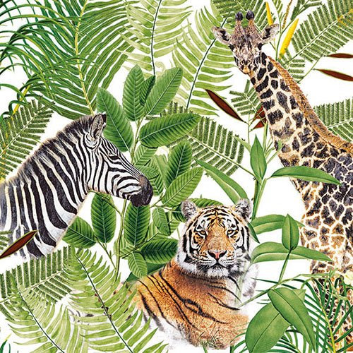 20 Serviette Giraffe Afrika Safari Blumen Garten 33x33 cm