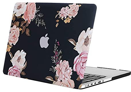 MOSISO Hülle Plastik Muster Hülle Kompatibel mit MacBook Pro Retina 13 Zoll Ält Version (Modell: A1502 & A1425) (Release 2015-2012), Rosa Pfingstrose