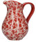 London Pottery Splash Milk Jug/Water Jug Pitcher, Stoneware, Red/White, 430 ml