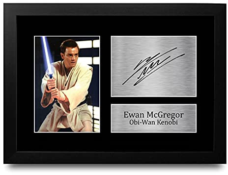 HWC Trading Ewan Mcgregor A4 Gerahmte Signiert Gedruckt Autogramme Bild Druck-Fotoanzeige Geschenk Für Star Wars Obi-Wan Kenobi Filmfans