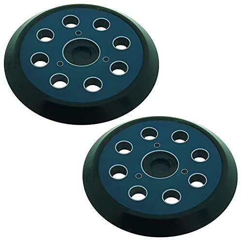 2 x SabreCut OSSCPM125MH_2 125mm Medium Hard 8 Hole Random Orbital Sander Hook & Loop Backing Pads Compatible with Makita M9204 BO5030 BO5031 DBO180Z BO8041 DBO180RMJ BO5041 BO5010 BO5011 BO5012