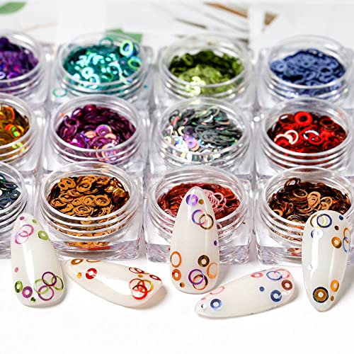 Special Color Shifting Series Round Circle Shape Sequins Glitters for Festival Rave Beauty Nail Art Decoration C-BSL (12 Colors Set)