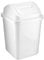 ZOOM Plastic Swing Top Bin 5L Waste Paper Rubbish Trash Can Square Small Swing Top Desktop Kitchen Bathroom Garbage Dustbin, 5 Litre (White)
