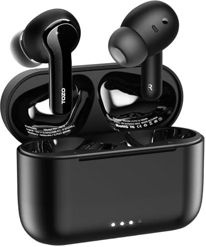 TOZO NC2 Kopfhörer Kabellos Bluetooth 5,2 Bluetooth Kopfhörer mit Hybrid Aktiver Noise Cancelling,In Ear Kopfhörer mit App,IPX6 Wasserdicht,Premium Stereo Sound Tiefer Bass Kabellose Kopfhörer,Schwarz