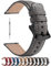 Fullmosa Uhrenarmband 20mm für Samsung Watch 7/6/5/4 40mm 44mm/Watch 5 Pro 45mm, Garmin vivoactive 3,Leder Armband,Grau + Schwarz Hardware