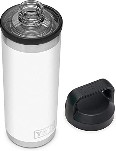 YETI Rambler 18 oz Bottle, Vacuum Insulated, Stainless Steel with Chug Cap, White, 1-Pack
