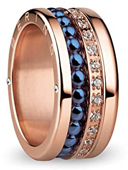 BERING Austauschbar Ringkombination für Damen in Rosé Gold & Blau mit einzigartigem Twist- & Change System, Indus