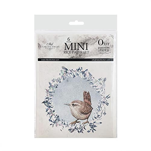 ITD Collection - Mini Papier de Riz Set de Création (6 Feuilles), Découpage de Papiers de Riz pour Le Scrapbooking et Le Bricolage, Multicolore 14,8 x 14,8 cm (RSM050)- HS code 48021000