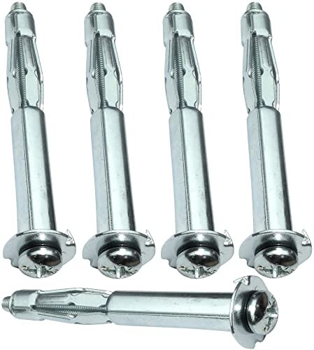 AERZETIX - C49947 - Lot de 5 - Cheville d'expansion Ø10x80mm - pour plaques de plâtre corps creux - avec vis M5x87mm - fixation en cloison sèche