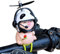 Herbests Fahrrad Motorrad Dekoration Tier Puppe Anhänger Motorrad-Lenker Verzierung Schwein mit Propeller Helm Karikatur Auto Ornamente Autozubehör Badespielzeug Geschenk für Kinder Erwachsene Stil 3