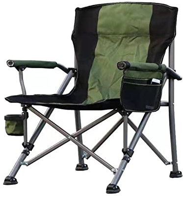 Yadlan Campingstuhl Gepolstert Klappbar, Strandstuhl Klappbar Leicht Bis 150 Kg, Klappstuhl Camping Kleines Packmaß, Angelstuhl Klein Karpfenstuhl Faltbar, Dauerhaft Doppeltes Oxford-Tuch Dunkelgrün