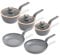 Tower T800232GRY Cavaletto 5 Piece Cookware Set with 16cm, 18cm, 20cm Saucepans and 24cm, 28cm Non-Stick Frying Pans, Grey & Rose Gold