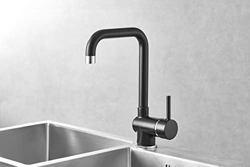 Küchenarmatur PRAG, matt schwarz, eckig