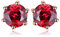 JewelryPalace Rundschliff 1.3ct Echt Granat Ohrstecker Silber 925 Damen, Naturstein Schmuck Set Rot, Ohrringe Silber Edelstein Mädchen, Ohrstecker Silber Klein mit Stein Frauen Geschenk Rosegold
